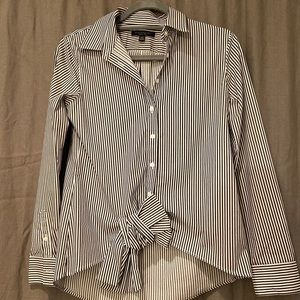 Banana Republic Stripped Bow button down top